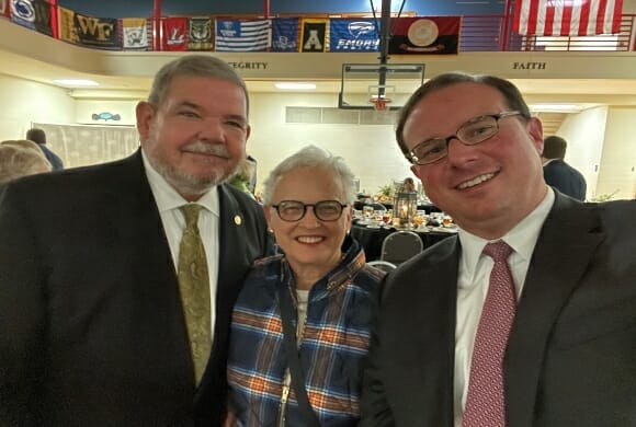 Mavis Trice, center, and Dr. Rick Lanford, Foundation Regional Vice President, and Mathew A. Pinson, former Foundation President and CEO, attended The Methodist Home Evening of Hope.